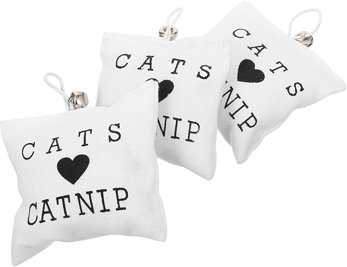 3pcs Catnip Canvas Cat Chew Bags Teeth Cleaning Kitten Assortment Interactive Indoor Play for Cats Random Color