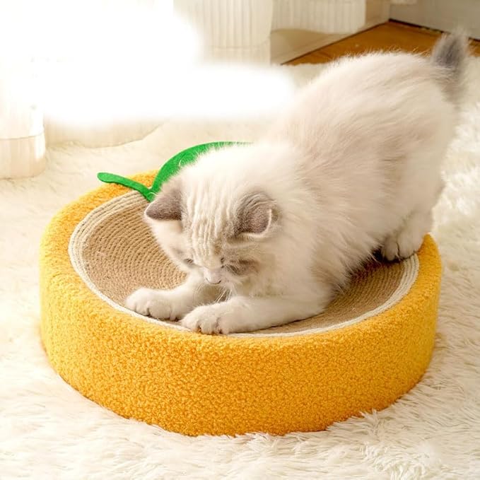 Cat Scratch Bowl, Round Sisal Hemp Durable Antiwear Space Saving Cat Scratcher Bed, Cat Scratcher Cardboard Cat Scratch Pad Bowl Nest for Indoor Cats Grinding Claw