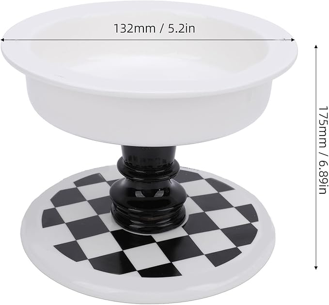 Elevated Cat Bowl, Multifunctional Prevent Vomiting Ceramic Pet Food and Water Bowl Stand with Non Slip Base for Cat Kitten