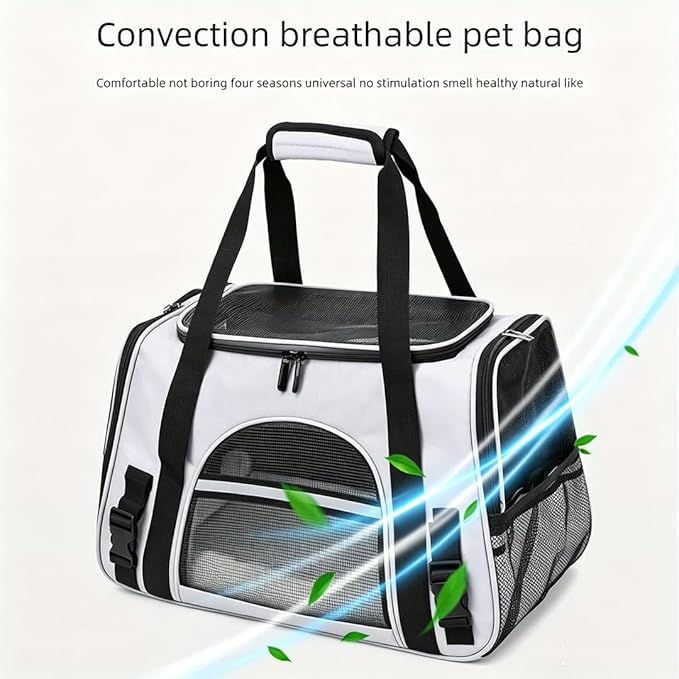 Cat Carriers, Dog Carriers, Pet Carriers – Airline-Approved Soft-Sided Bag for Cats & Small Dogs (Up to 15 lb), Foldable, Breathable Mesh, Privacy Cover, Washable & Lightweight