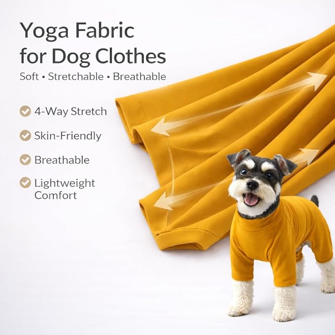 Lovelonglong Dog Full Bodysuit – Stretchy Yoga Fabric 4-Leg Dog Pajamas, Breathable & Lightweight Dog Onesie for Indoor & Outdoor, Shedding Control & Travel Wear