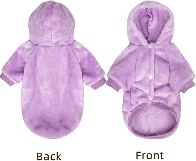 FabriCastle Dog Hoodie Sweater for Small Dogs Boy and Girl, Dog Clothes XS XXS Puppy Sweatshirt, Pet Outfit, Cat Clothing Super Soft Warm Snap On Closure (Light Purple, Large)