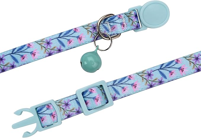 MarukoPet Cat Collar Breakaway with Bells, 3 Pack Girl Boy Pet Cat Collar with Bohemia Floral Tribal Geometric Patterns, Adjustable 7.5-12 Inch, with Safety Buckle for Kitten Cat(Set A)