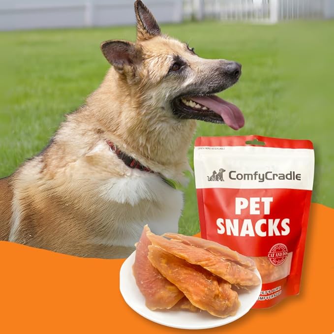 Chicken Jerky Dog Treats, Slow-Roasted Chewy Snacks for Training, for Medium & Large Dogs,Grain-Free, High-Protein Chewy Dog Training Treats, 1.1 Pound