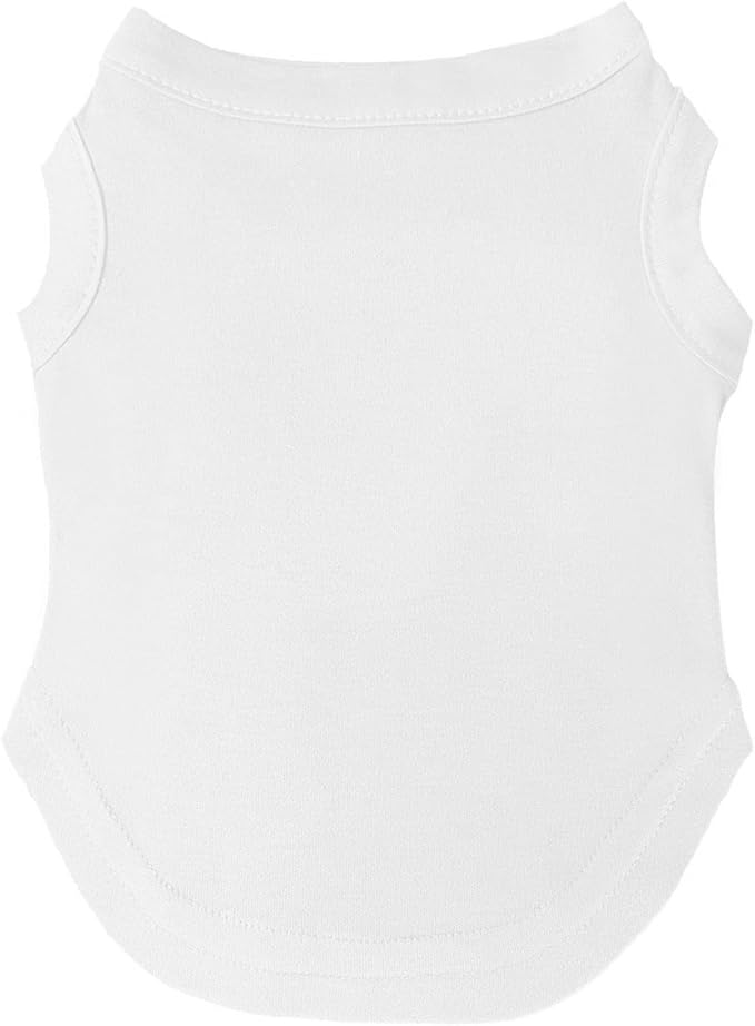 Blank Dog Tee Shirt | Sleeveless Breeds | Lightweight, Comfy, Customizable |White, Large