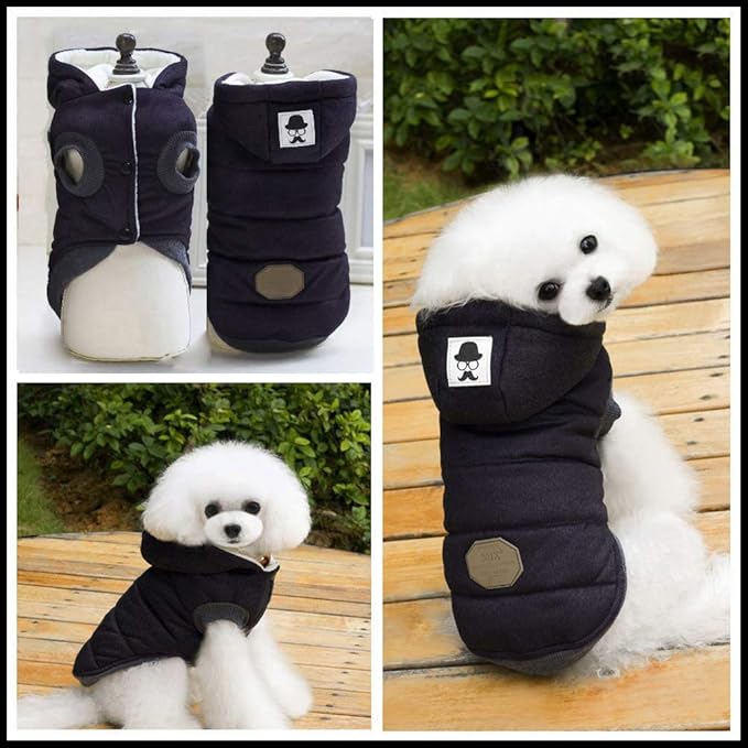 Rdc Pet Hoodie - Warm Dog & Cat Cozy Jacket for Small Dogs & Medium Cats (L, B-Black)
