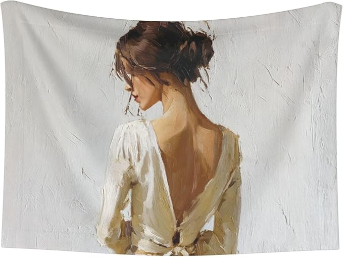 Cat Dog Blanket Woman Back Brushstrokes Minimal Ultra Soft Warming Mat for Indoor Pet Beds Furniture 27.6 X 19.7inch