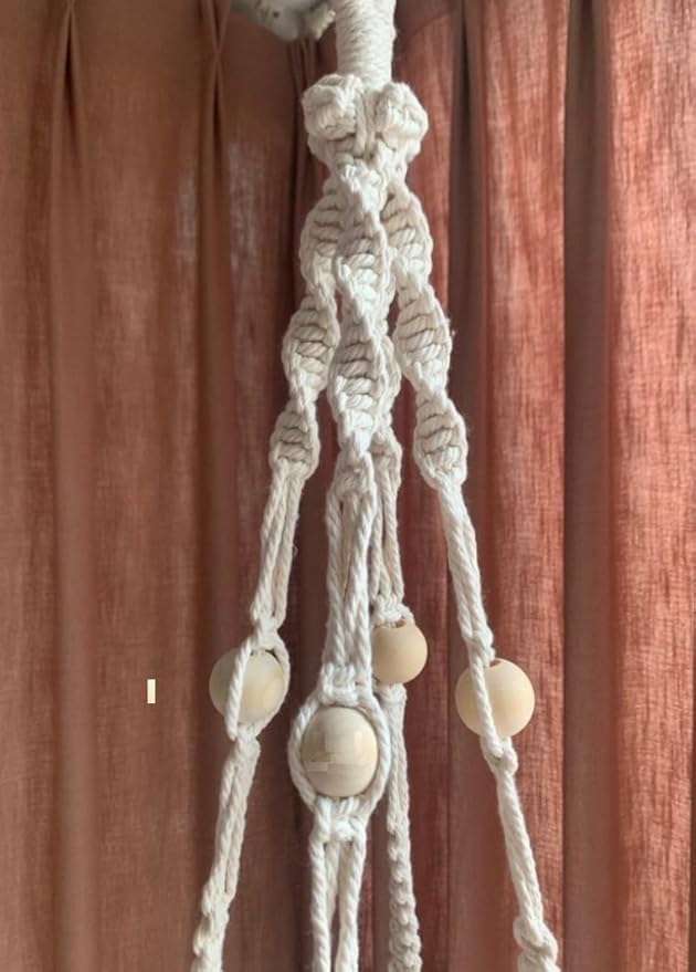Hanging Cat Bed Tree Macrame Hammock Wall Furniture Swing Crochet Cave Without Any Pillow - Color: Off White
