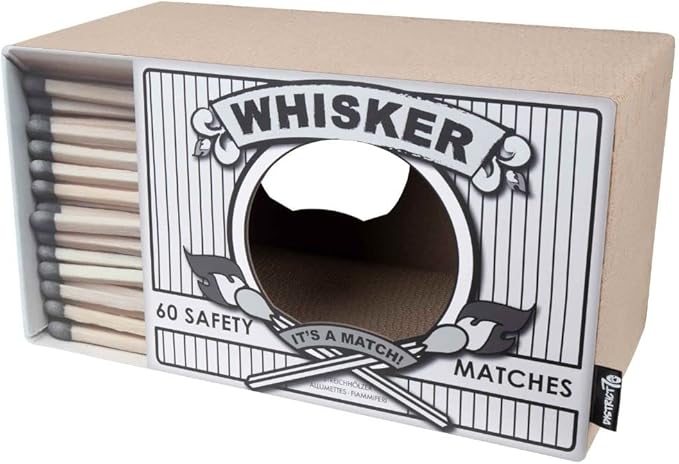 WHISKER - Cardboard Cat Scratcher - 55 x 29 x 30 cm - White, Black and Pink - Color: White