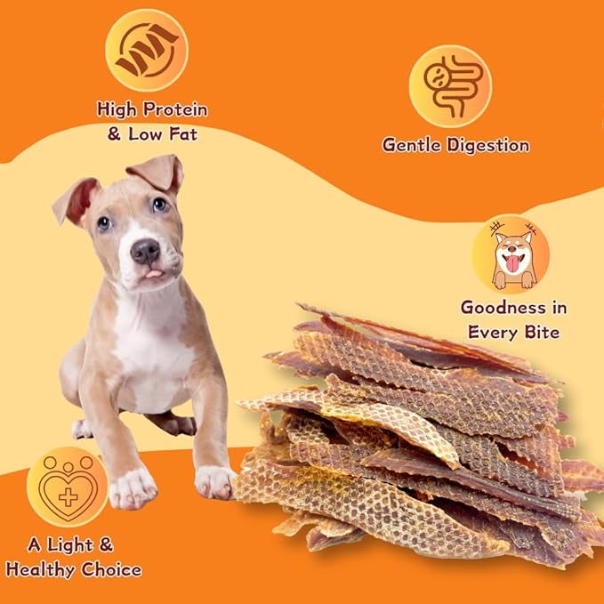 Air-Dried Duck Jerky Dog Treats, Novel Protein & Grain-Free Tender Snacks, All Natural Single Ingredient Training Reward for Sensitive Dogs, 5.29 Ounce (2 Pack x 5.29 Ounce,Chicken)
