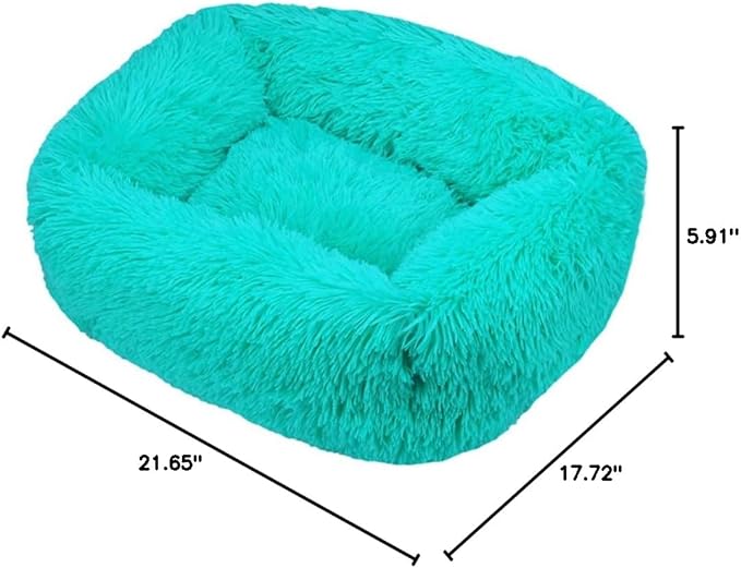 Donut Dog & Cat Bed - Soft Plush Self-Warming Cave for Cats & Small to Medium Dogs | Calming Cuddler with Improved Sleep & Comfort(Green,21.65X5.91X17.72 in)