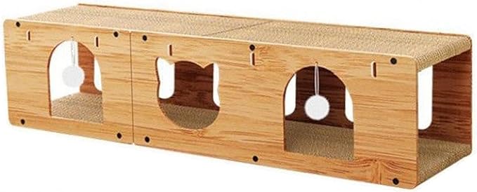 HouseVibe Cat Tunnel Scratcher with Scratching Pad, Multipurpose Corrugated Tunnel Bed Furniture Protector for Indoor Cats- XL