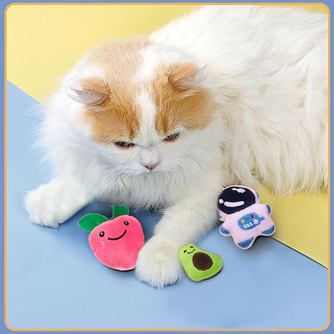 Catnip Toys for Indoor Cats Kittens 20 Pack Small Interactive Cat Dental Toy with Catnip Mini Kitty Plush Training Chewing Toys
