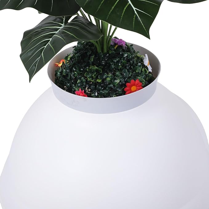Hidden Litter Box Plant Enclosure, Extra Large Splash Proof Cat Litter Box Enclosed Semi Enclosed Structure Decorative Hidden Pet Bathroom with Plastic Plant & Scoop
