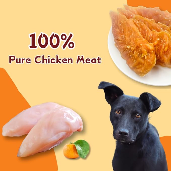 Chicken Jerky Dog Treats, Slow-Roasted Chewy Snacks for Training, for Medium & Large Dogs,Grain-Free, High-Protein Chewy Dog Training Treats, 3.53 Ounce