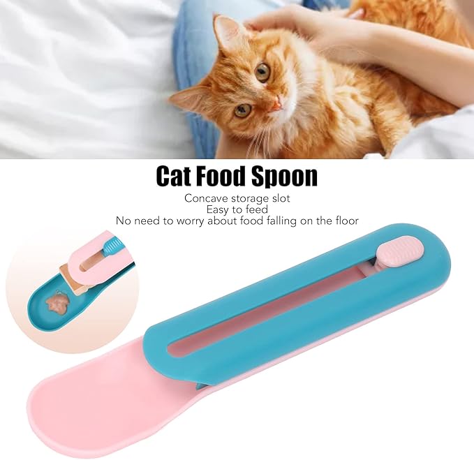 MultiFunctional Cat Wet Treats Dispense Spoon,Practical Cat Snack Spoon for Pet Feeding Watering Supplies (MOTOULAXxyn8psz70o-11)