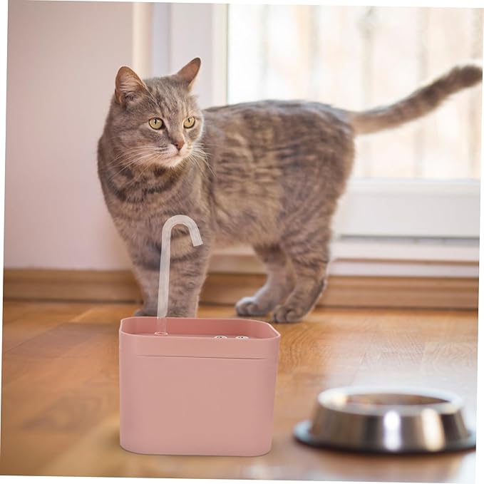 Automatic Cat Water Fountain Pink Dog Drinking Fountain with Mute Pump Portable Pet Water Dispenser for Cats and Kittens Easy to with Fun Flower Shape Outlet