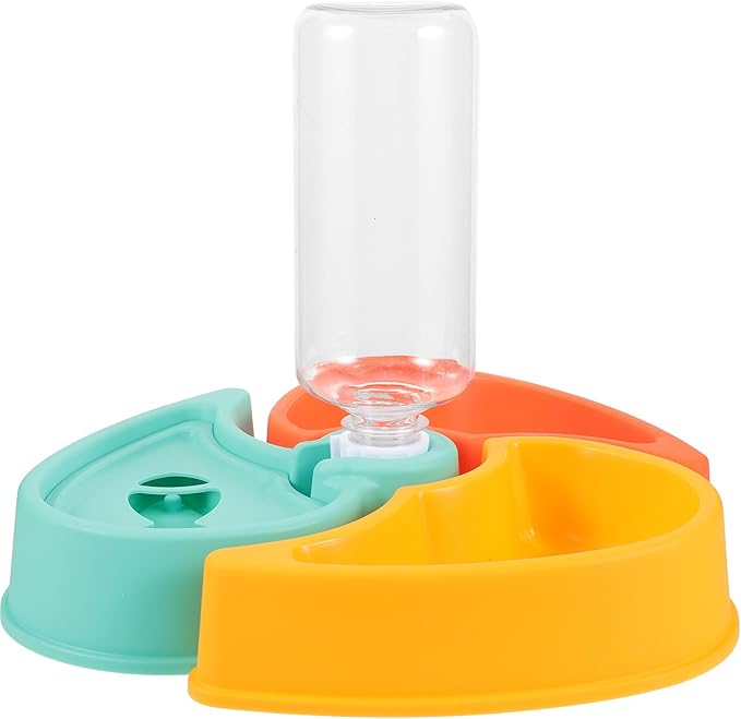 VILLCASE Automatic Pet Feeder and Detachable Dog Bowl with Dry Wet Food Separation, Water Dispenser for Small Dogs and Cats, Suitable for Cage Feeding and Puppy Watering