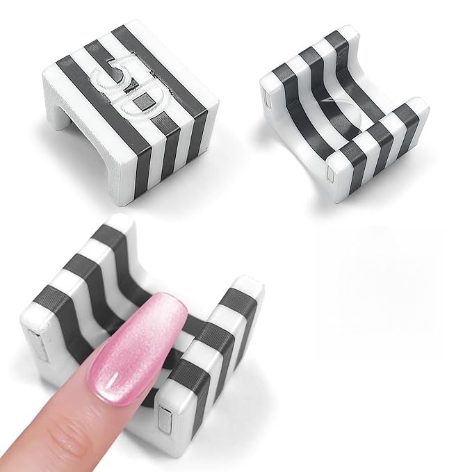 5D Nail Magnet Tool for Cat Eye Gel Polish - Strong Magnet, Non-Slip Finger Stand, Beginner Friendly Manicure Tool for DIY Home & Salon Use (HJ-NAT278-WB)