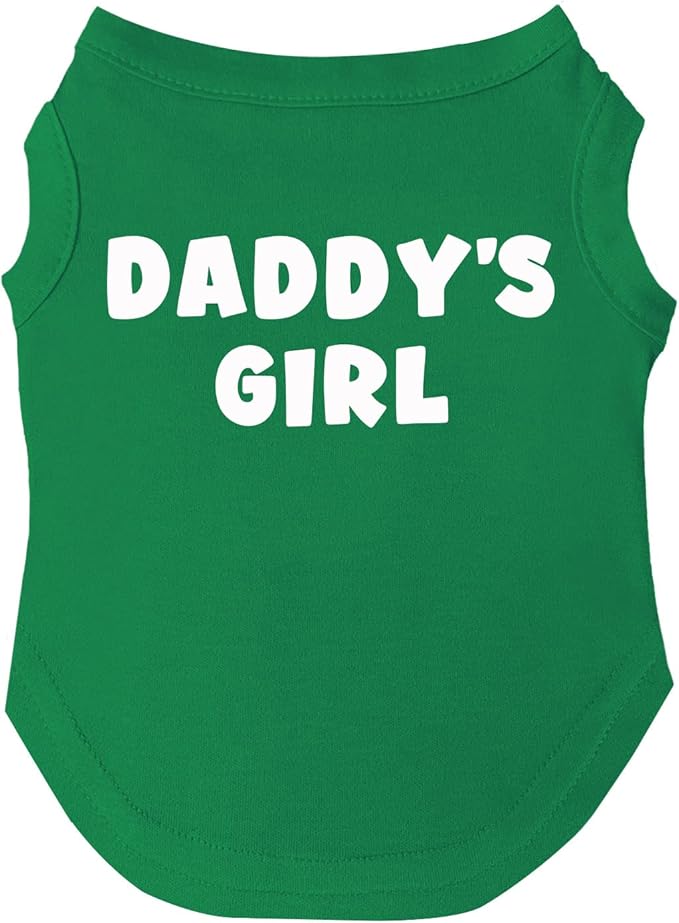 Daddy's Girl Father's Day Dog Tee Shirt | Sleeveless | Sizes for Puppies, Toys and Large Breeds (Green, 5X-Large 948)
