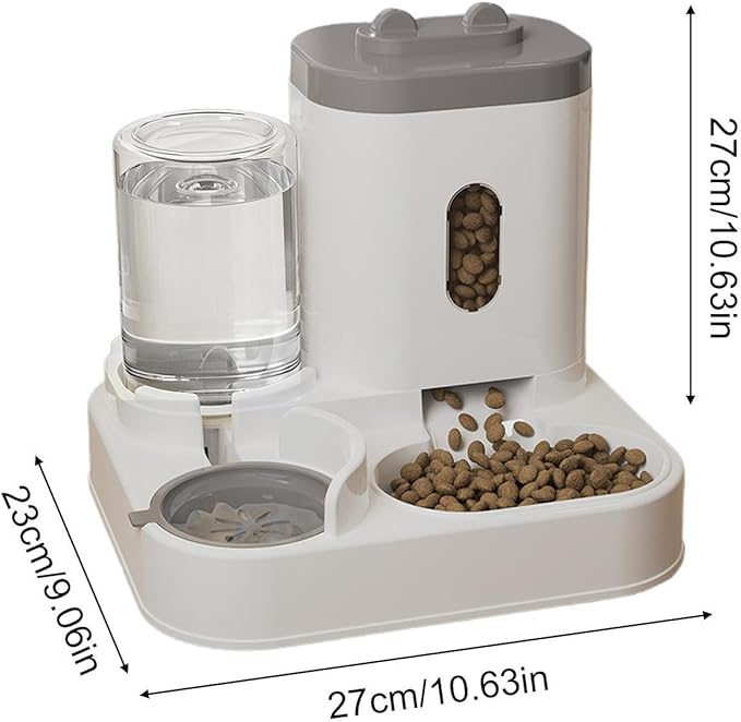 Automatic Cat Feeder - Food Water Dispenser, Cat Automatic Feeder for Timed Meal Management, Robust Animal Piece, Pet Care Item with Flow Supply, Seamless Provision Unit for Feeding