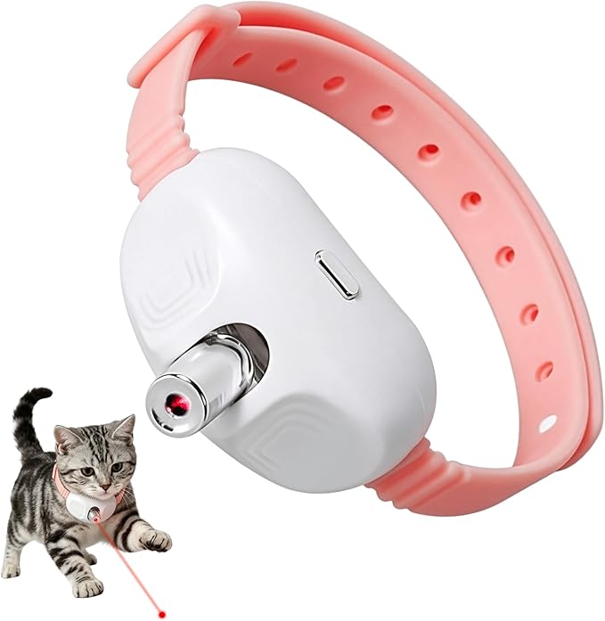 Obfuscate Automatic Laser Cat Toy with Adjustable Laser Head and Bendable Collar,USB Rechargeable,Flashing and Steady Modes,Smart Auto-Off,Interactive Cat Toys for Indoor Cats and Kittens