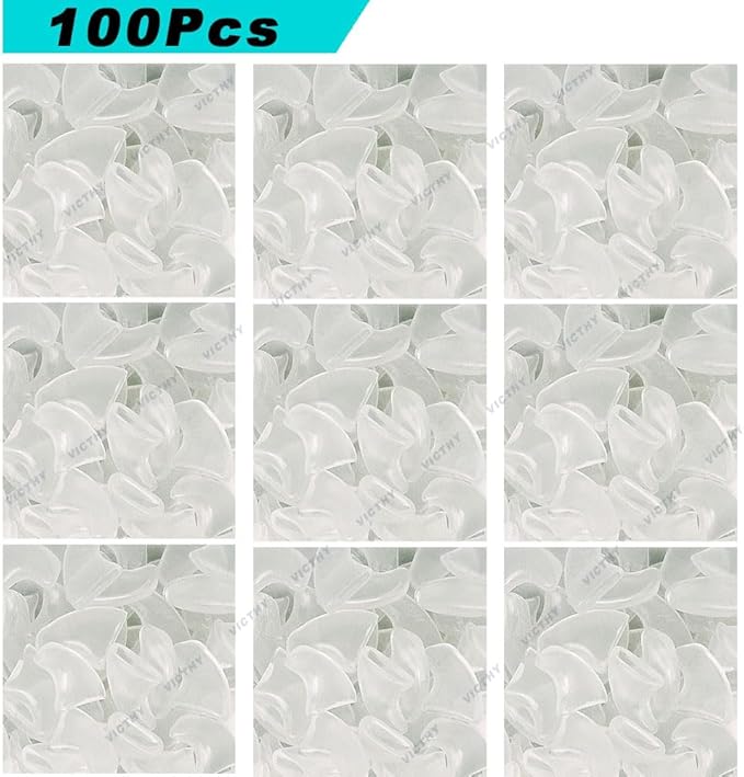 100pcs Cat Nail Caps Clear Cat Claw Covers Kitten Nail Caps with Adhesives and Applicators (L Clear)
