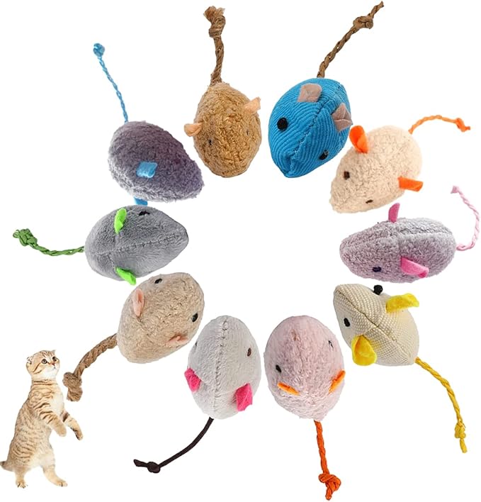 Catnip Toy, Cats Mouse Plush Cat Toys, Cat Mice & Animals Toys for Indoor Cats and Kittens, Cat Chew Toy for Exercise for Pet Cat Kitten Kitty (6 Packs)