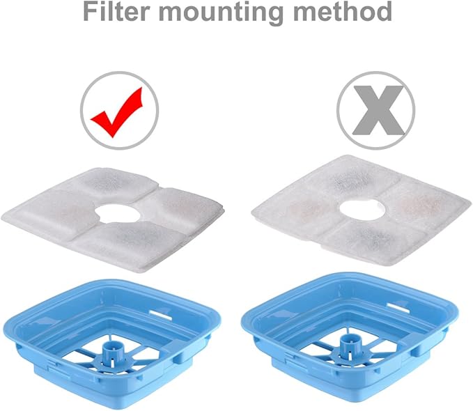 DEWEL 4 Packs Cat Fountain Filter Flower Pet Fountain Replacement Filters Activated Carbon Water Dispenser Filters