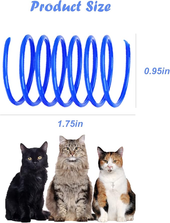 ISMARTEN Cat Spring Toys 60 Pack, Colorful Springs Cat Toys Interactive Cat Toy Plastic Coil Spiral Springs Creative Cat Toy to Kill Time and Keep Fit Heavy Plastic Spring for Indoor Cats Kitten Toys