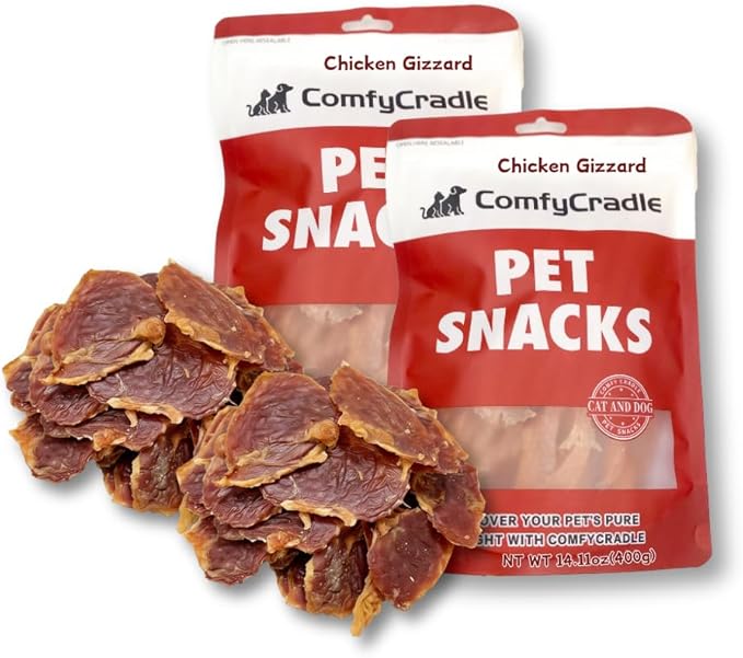 All-Natural Chicken Gizzards for Dogs, A Nutrient-Dense and High-Protein Single Ingredient Treat for All Breeds, Grain-Free,1.76 Pound