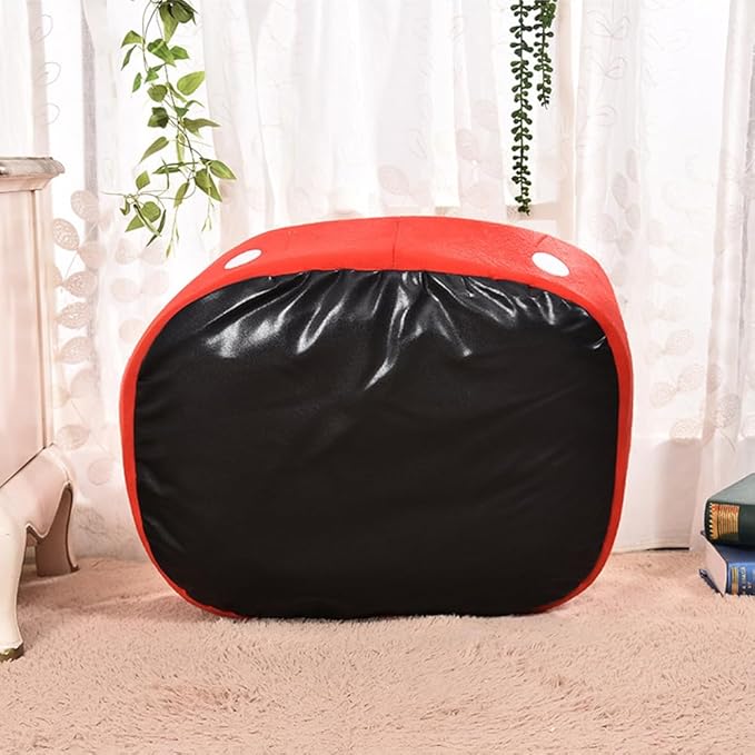 Strawberry Cat Bed, Cute Fluffy Pet Bed for Indoor Small Dogs, Pink Aesthetic Fancy Cat Sofa Couch with Removable Washable Cushion, Cozy Winter Puppy Bed for Teddy Poodle (S)