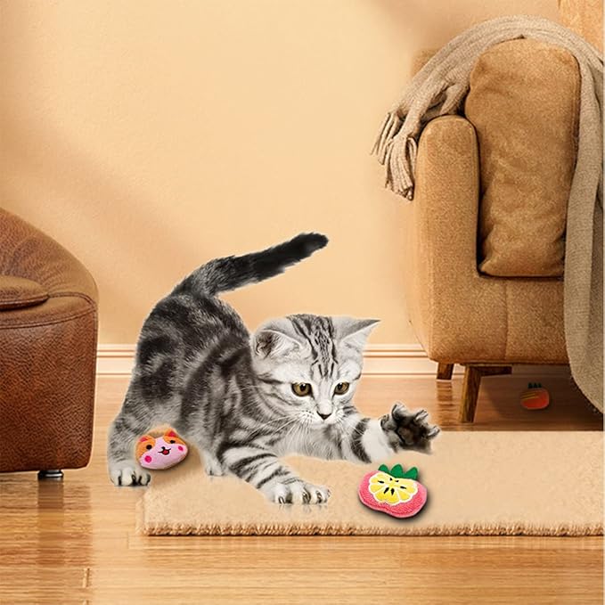 Catnip Toys for Indoor Cats Kittens 20 Pack Small Interactive Cat Dental Toy with Catnip Mini Kitty Plush Training Chewing Toys