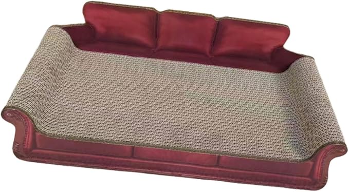 Cat Scratcher Sofa Bed Cat Scratching Board Home Furniture Protector Pet Bed Scratching Mat for Cats, Red