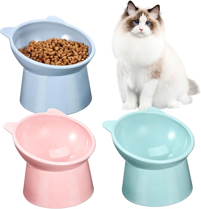 ORFOFE 3pcs Elevated Cat Bowl Raised Cat Food Bowls Slow Feeder for Pet Feeding Watering Supplies
