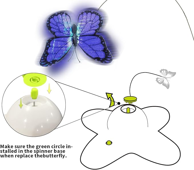 ALL FOR PAWS Cat Toys Interactive Butterfly Flutter Bug Cat Automatic Toy Stimulating Kitty Toys Enrichment for Indoor Cats