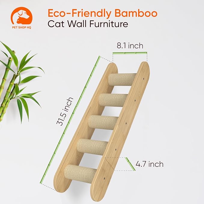 Cat Wall Shelves Furniture for Climbing - Cat House Wall Mounted - Indoor Wooden Floating Furniture - Different Models Including Shelves, Perches, Hammock, Bed, Bridges, Walkways