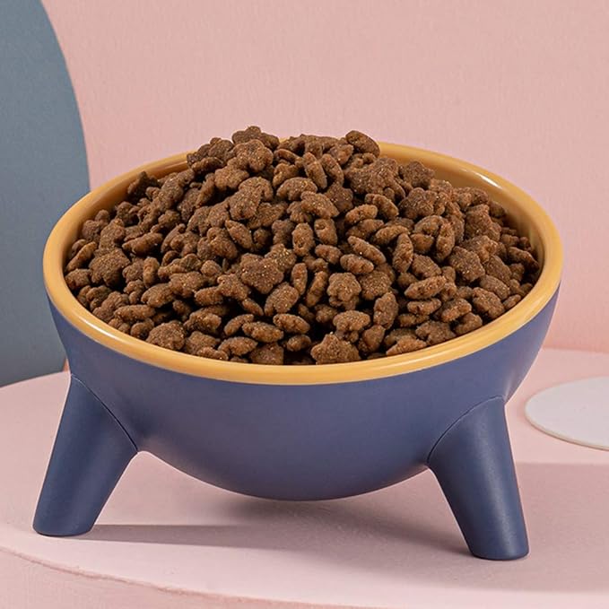 Peiiwdc Pet Feeder Bowl, Raised Tilted Elevated Bowl Pet Cats Dogs Food Water Dish Backflow Prevention Feeding Dispenser, Green