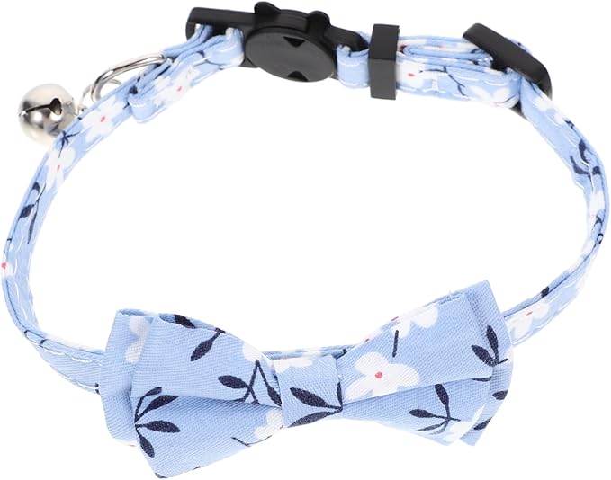 Beaupretty Cat Collar with Bowtie and Bell Cute Cat Collar for Kittens Portable Design for Comfort for Parties and Everyday Use Floral Pattern