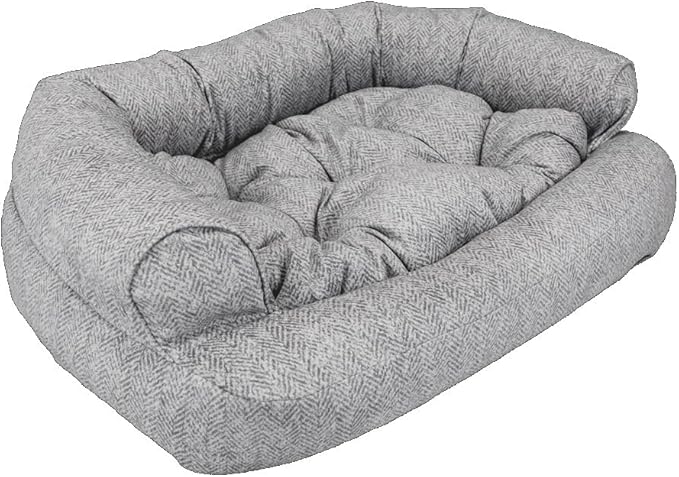 Snoozer Pet Products Luxury Overstuffed Microsuede Pet Sofa, Show Dog Collection, Small, Palmer Dove
