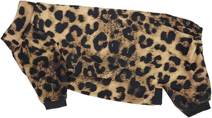 Sphynx Hairless Cat Four Leg Breathable Summer Spandex Pajamas Elastic Pet Clothes Cat Surgery Recovery Suit Vest Kitten T-Shirts Cats & Small Dogs Apparel (Leopard, XL (12-14.3 lbs))