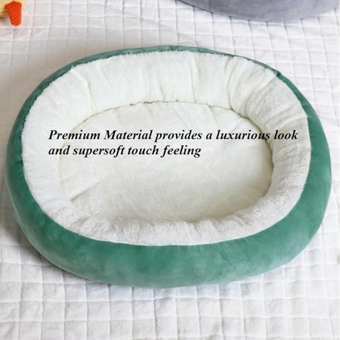 Warming Round Plush Pet Bed, Winter Warm Dog Bed for Small Dogs & Cat Bed for Indoor Cats, Calming Pet Mat Pad for Puppy Kitty, Pet Supplies(White,Medium)
