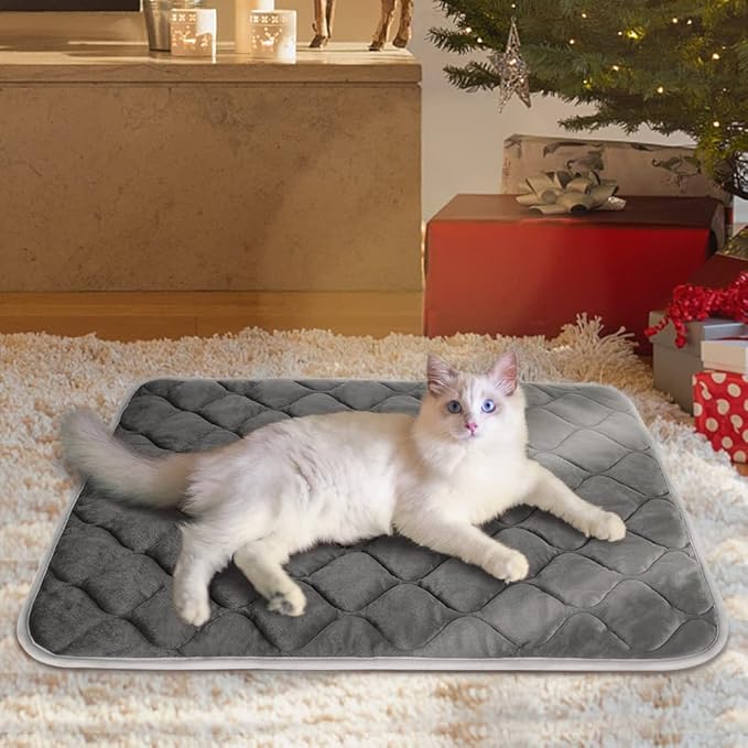 Self Warming Cat Bed Self Heating Cat Mat Thermal Pet Bed Mat Self-Warming Dog Crate Pad 20"x16"