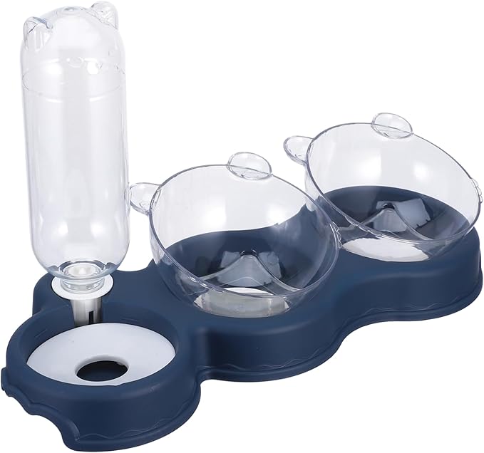 Toyvian Cat Water and Food Dispenser Elevated Automatic Feeder with Dual Bowls for Dogs and Cats Detachable Design for Easy Cleaning Material for Hydration and Comfortable Mealtime