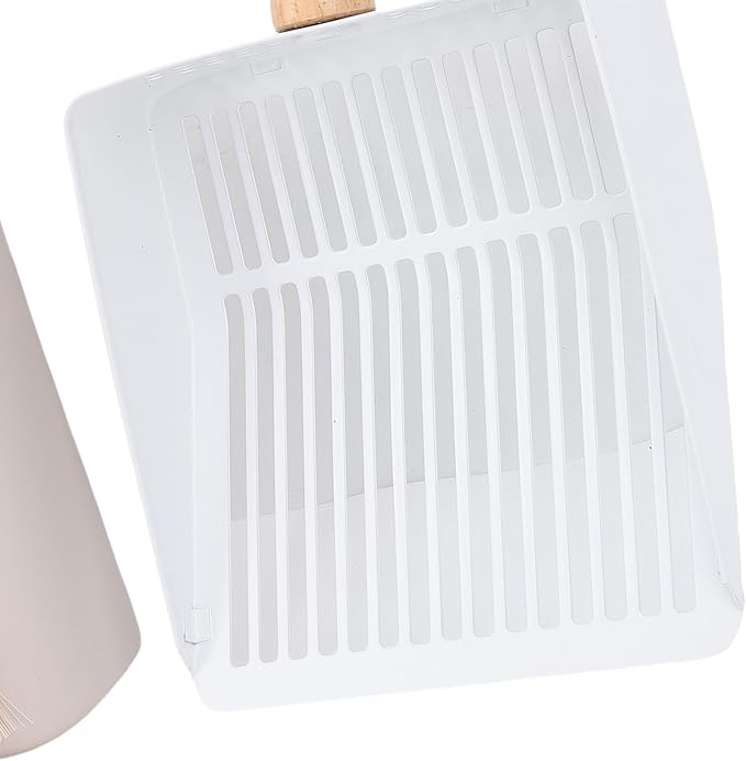 Haofy Cat Litter Scoop Set,Wooden Handle Kitty Litter Scooper with Cleaning Brush and Dustpan for Home Gardening Beach