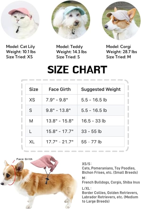Selena Baseball Cap for Dog Cat with Ear Holes Adjustable Hat Cute Puppy Kitten Pet Outdoor Sun Protection Sport Costume Apparel (X-Small,Blue)
