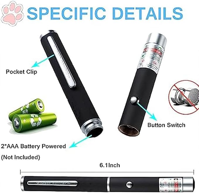 XIMIBI Red Green Violet Pointer for Cats (3 Pack), Pet Light Toys for Kittens and Dogs, Indoor Training and Chaser Toys for Cats.