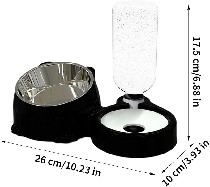Cat Feeder and Water Dispenser,Food Grade Splash-Proof Feeding Dispenser | Cat Feeding Station - for Daily Storage Puppy Drinking Watering Outdoor Travel Indoor Home