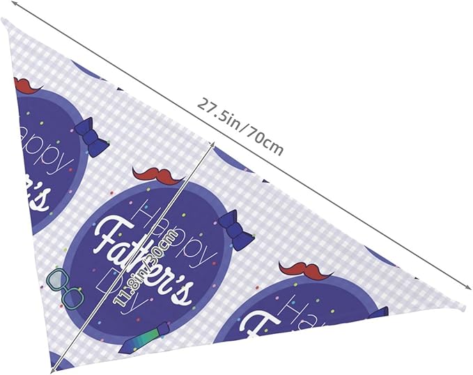 Happy Father's Day Dog Bandana Adjustable Reversible Triangle Dog Scarf Scarves Pet Bibs Costume Accessory Decor for Cats