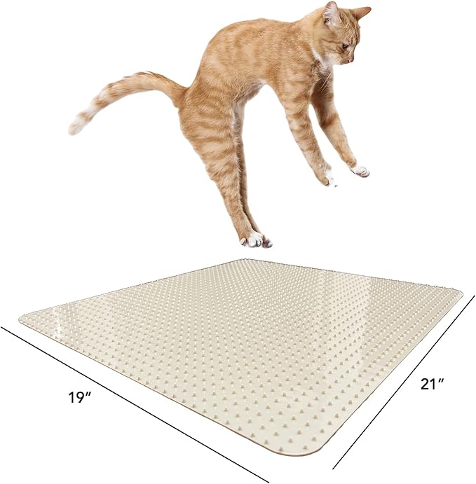 RESILIA Furniture Protector Pet Deterrent Tiles - Pet-Free Training Mat, for Cats, Dogs, Rabbits, Indoor and Outdoor Use, Beige Color, 21 Inches x 19 Inches, 8 Pack
